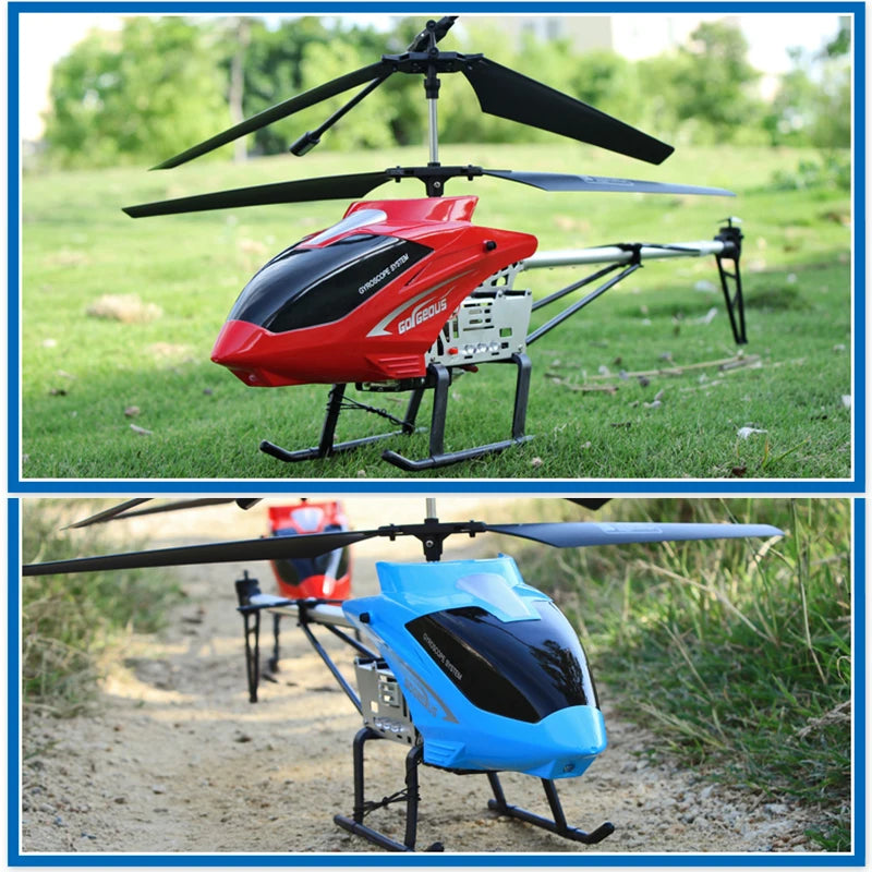 Helicóptero Rc com controle remoto drone ao ar livre.