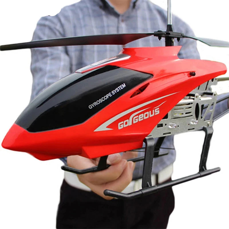 Helicóptero Rc com controle remoto drone ao ar livre.